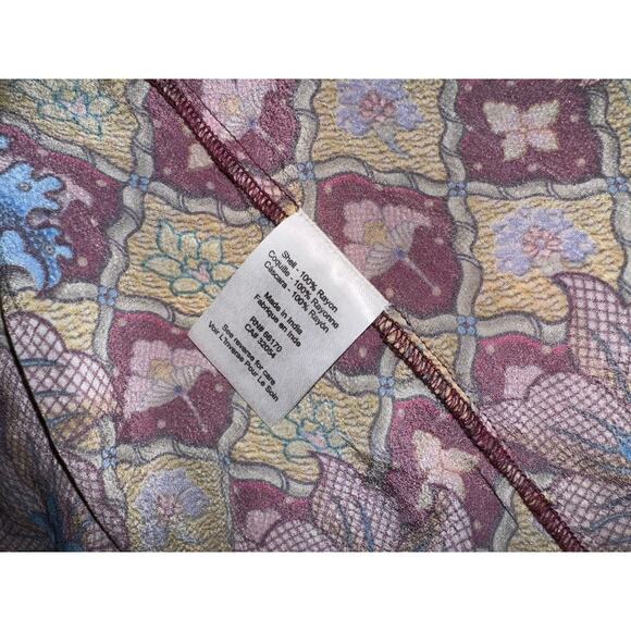 Anthropologie Selene Floral Geometric Long-Sleeve Blouse by TANVI KEDIA Sz 8 - Picture 5 of 6